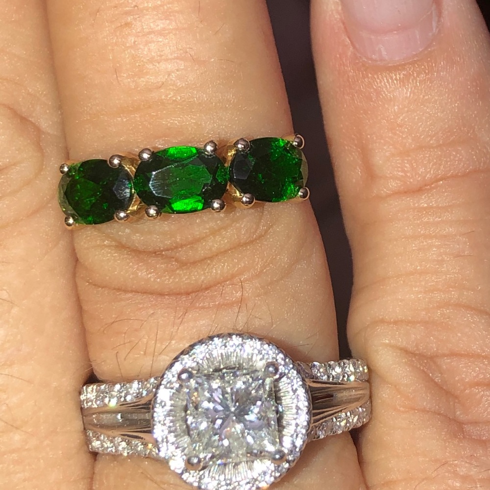 10kt yellow gold chrome diopside ring